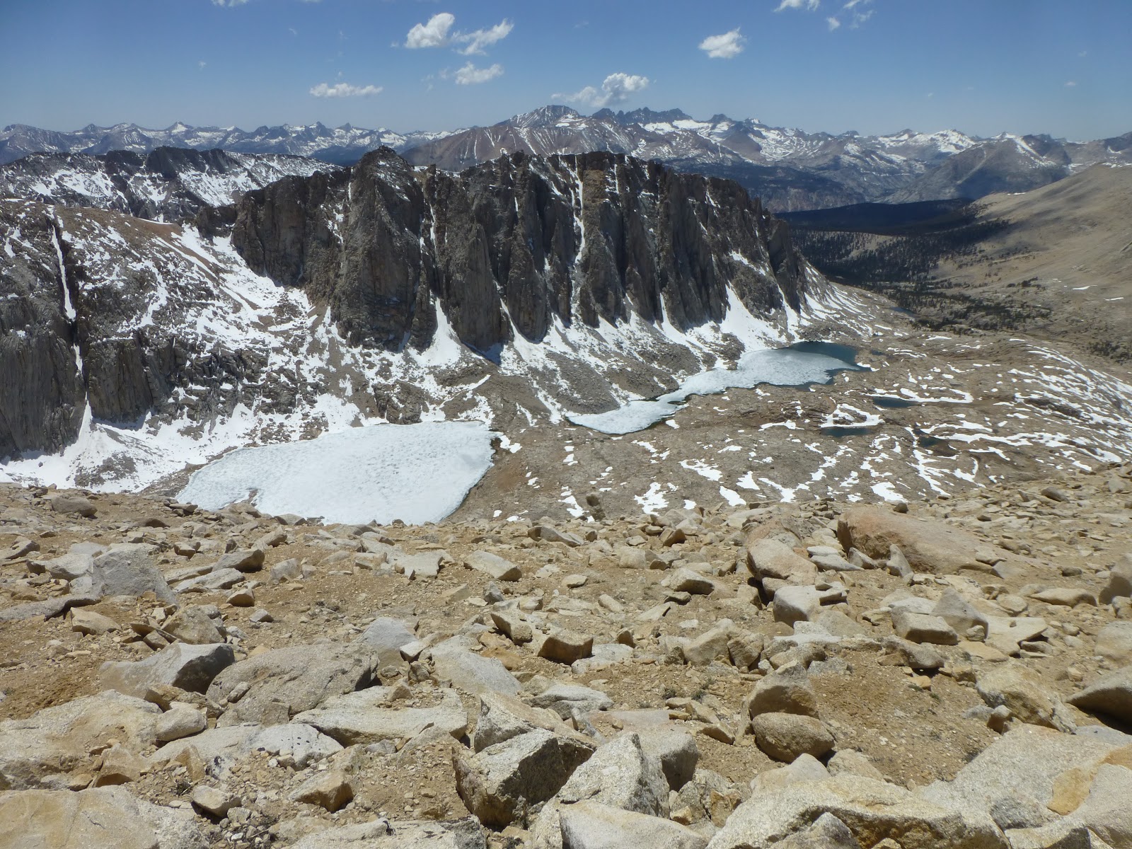 Frozen Hitchcock Lakes, near the junction with Mt. Whitney Trail