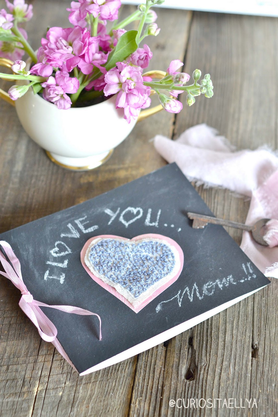 Curiositaellya Mother's Day Chalk Board Card {DIY}