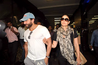 Saif Ali Khan & Kareena Kapoor return from Paris