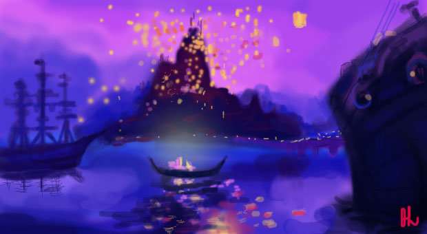 Tangled Lantern Painting