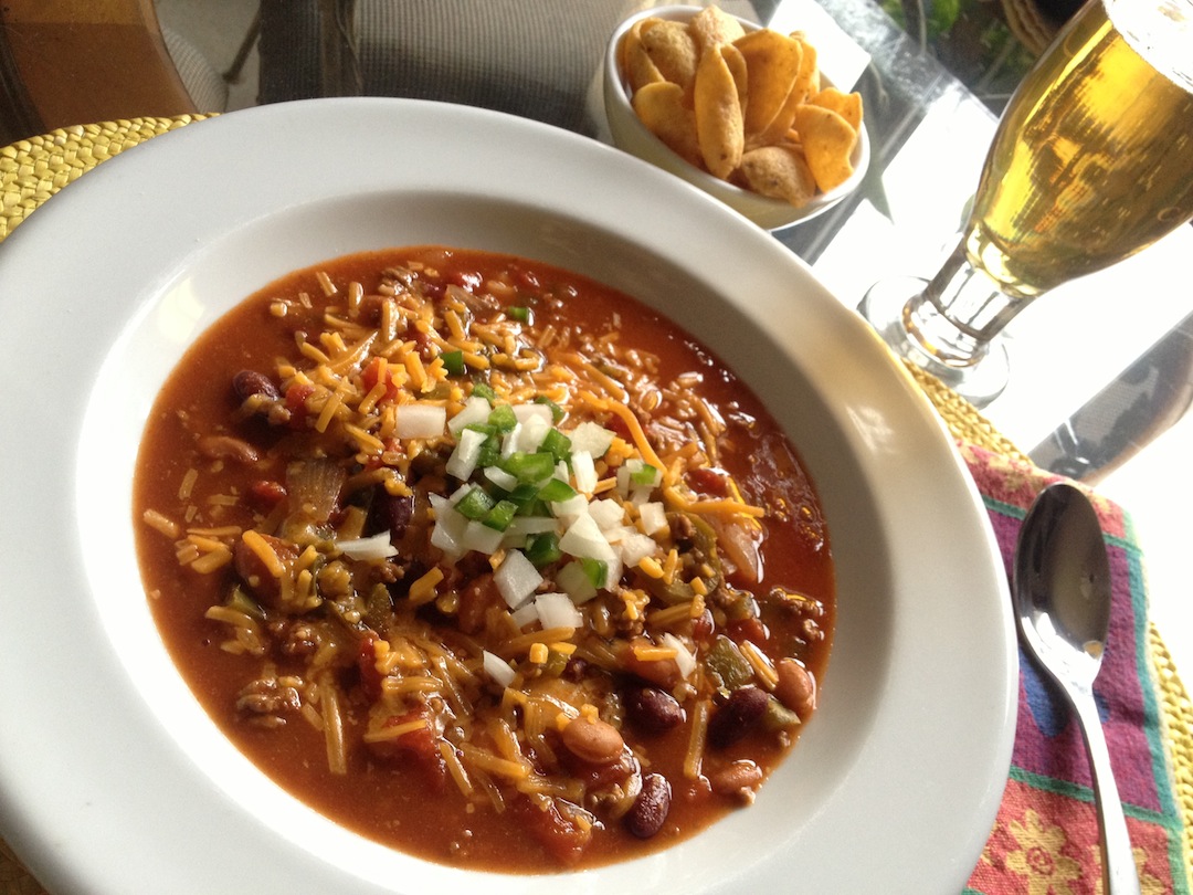 theGREENhs Chili with Beef, Beans, Jalapeños, Onion and Green Pepper