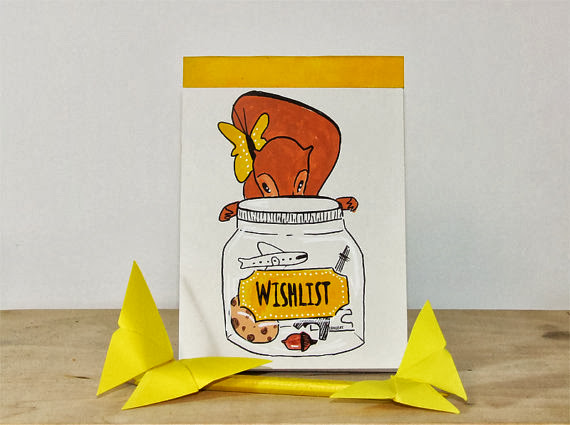 Wish List Note Pad by NutsforPaper