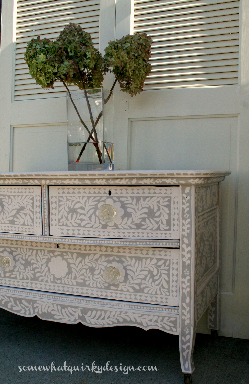 Somewhat Quirky Painted Inlay Dresser