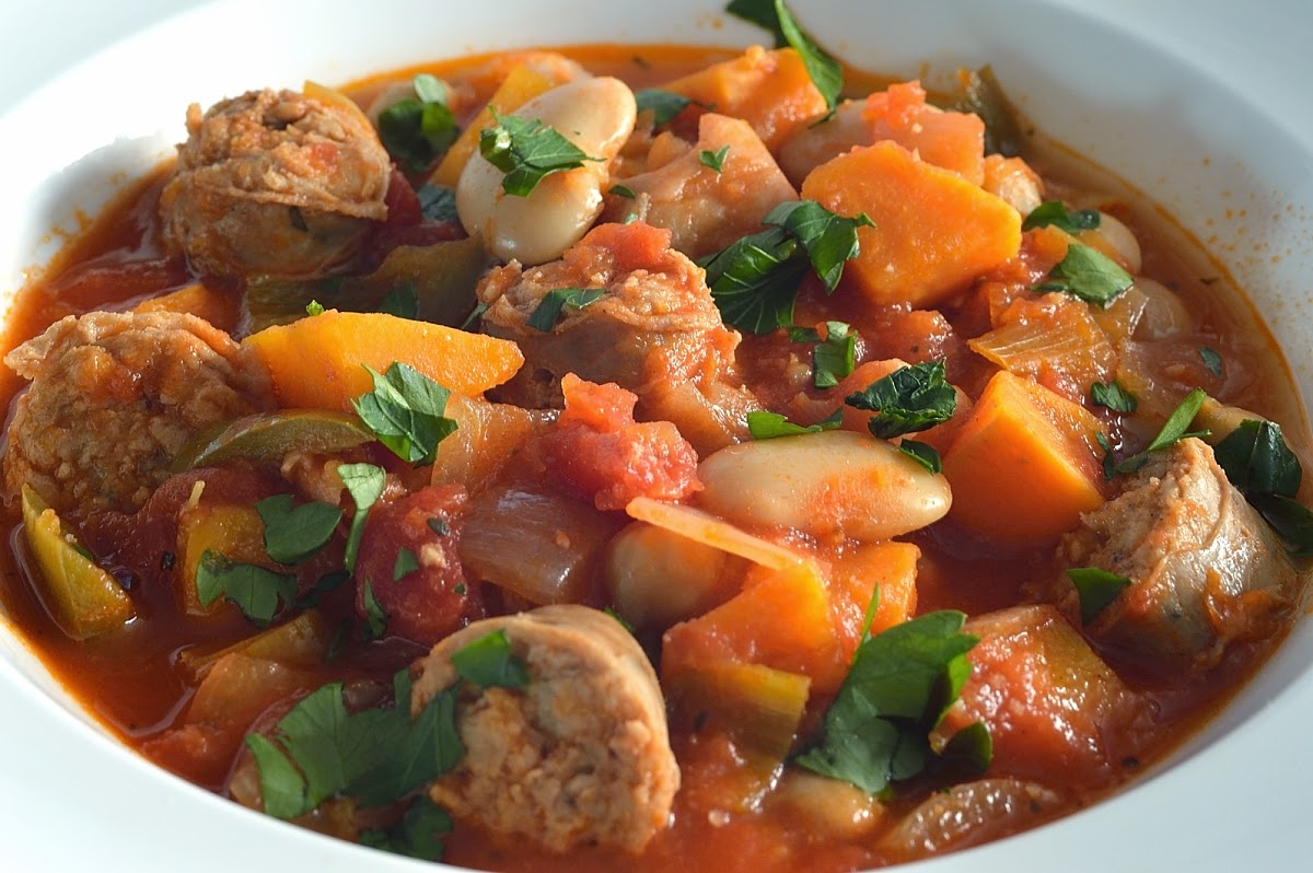 Seven Vegetable and Sausage Hotpot Celebrating Organic September