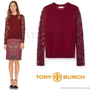 Princess Medeleine Style TORY BURCH merino peplum sweater