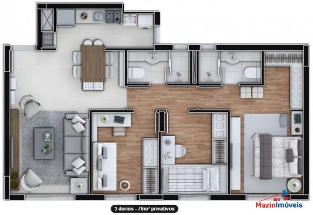 LifePark Canoas - Planta 3D