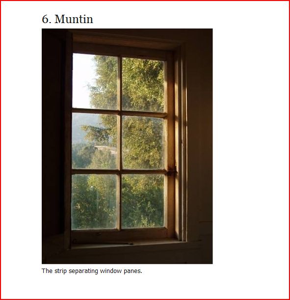 daily facts Muntin or a window panel?