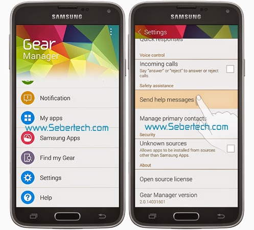 Galaxy S5 Gear Manager Settings