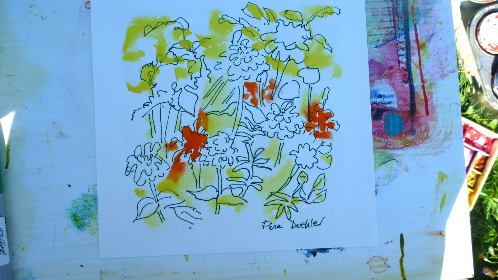 Green Willow Studio Painting Zinnias in September