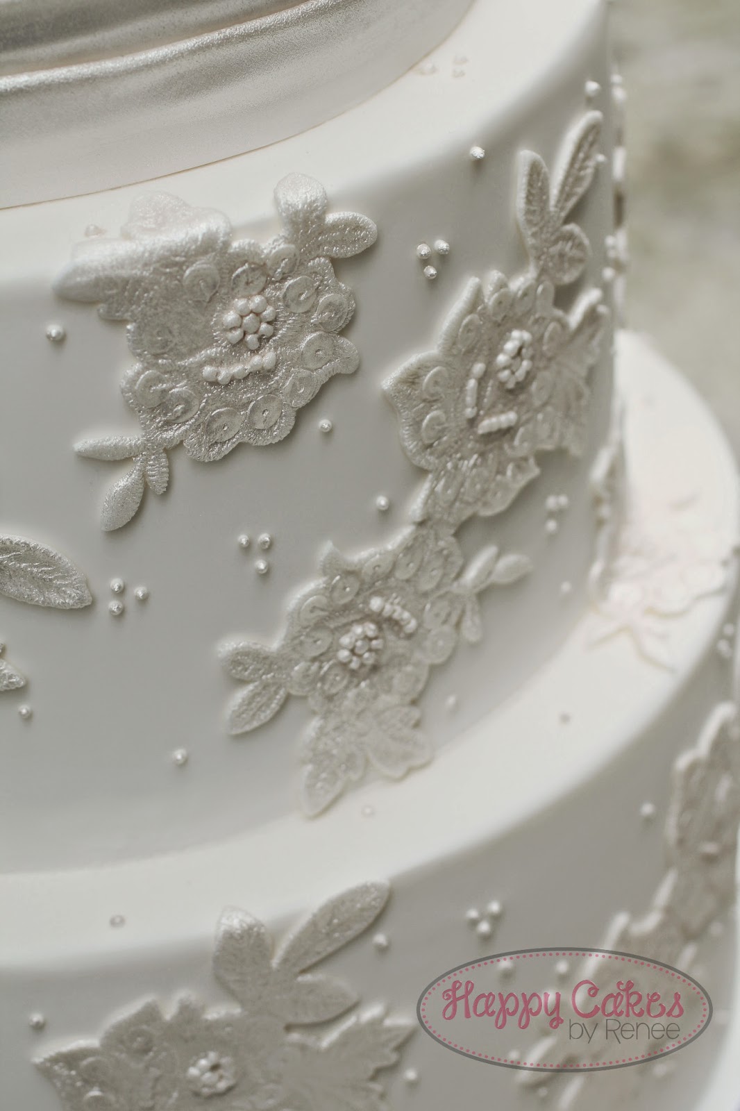 Happy Cakes Bakes Lace Applique Cake