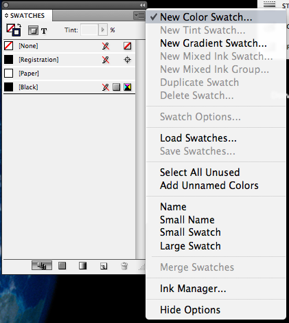 upper right hand corner of