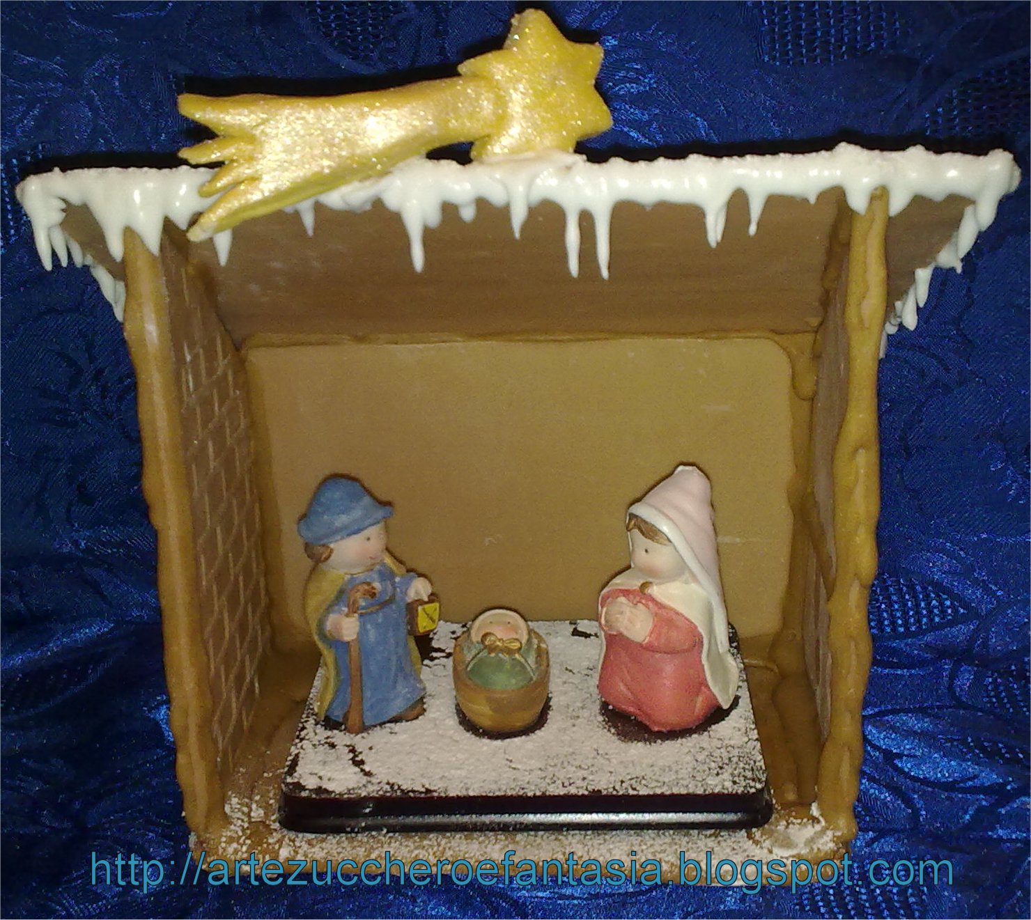 Arte, zucchero e fantasia: Presepe in Pasta di Zucchero: capanna natività