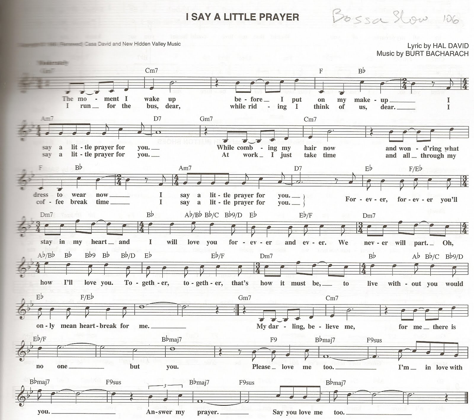 Music: I say a little prayer for you