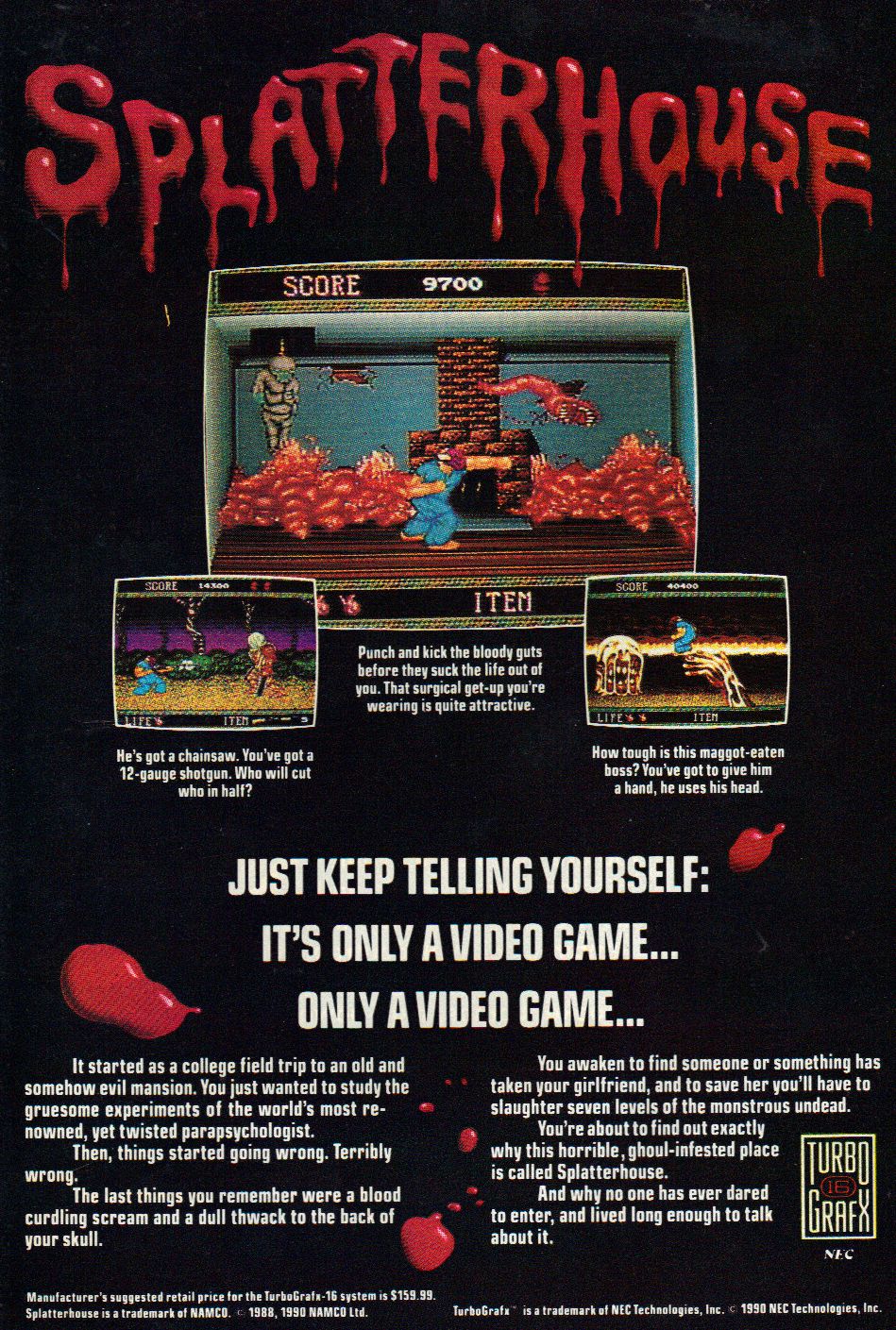 turbografx 16 splatterhouse