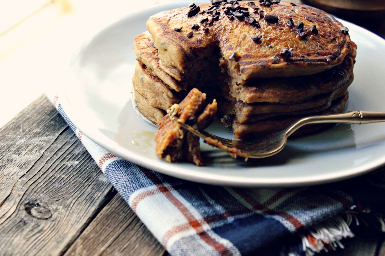 sweet miscellany Pumpkin Cacao Nib Pancake Stack