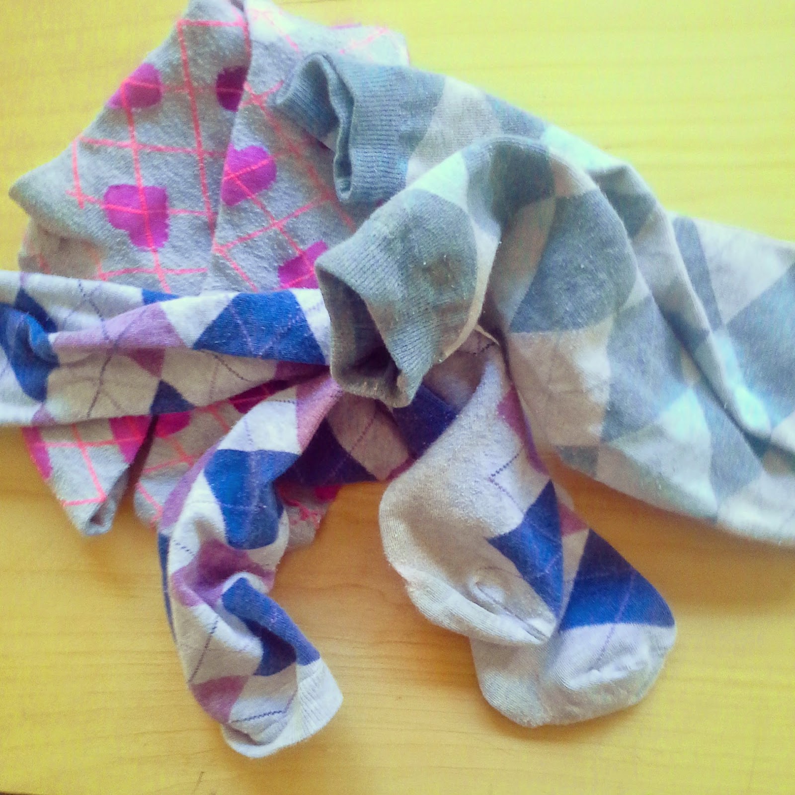 our tribe fingerless gloves from old socks.