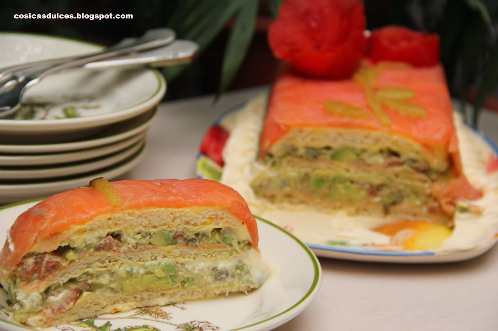 Pastel de salmón y aguacate - Cosicas dulces...y alguna salada
