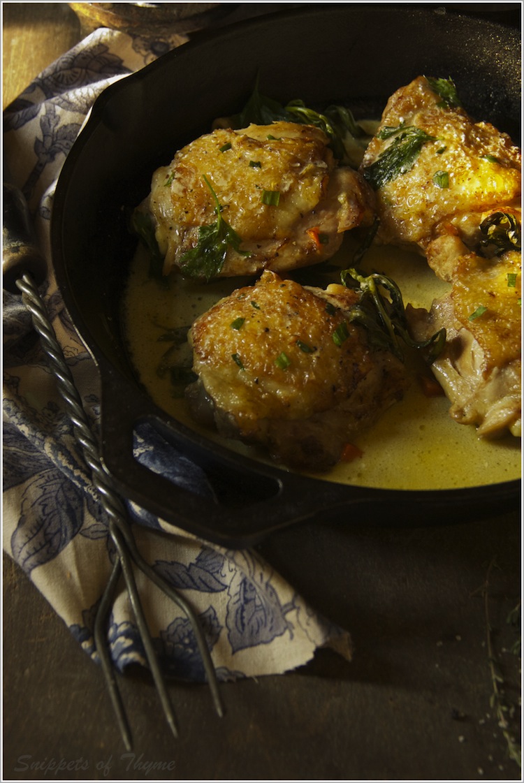 Thyme Chicken with Tarragon Scented Cream Sauce