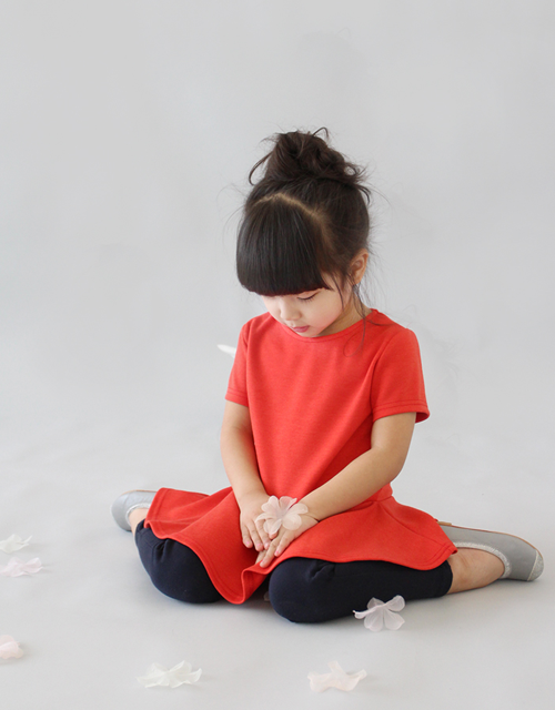 Korean Children's Cotton Peplum Top