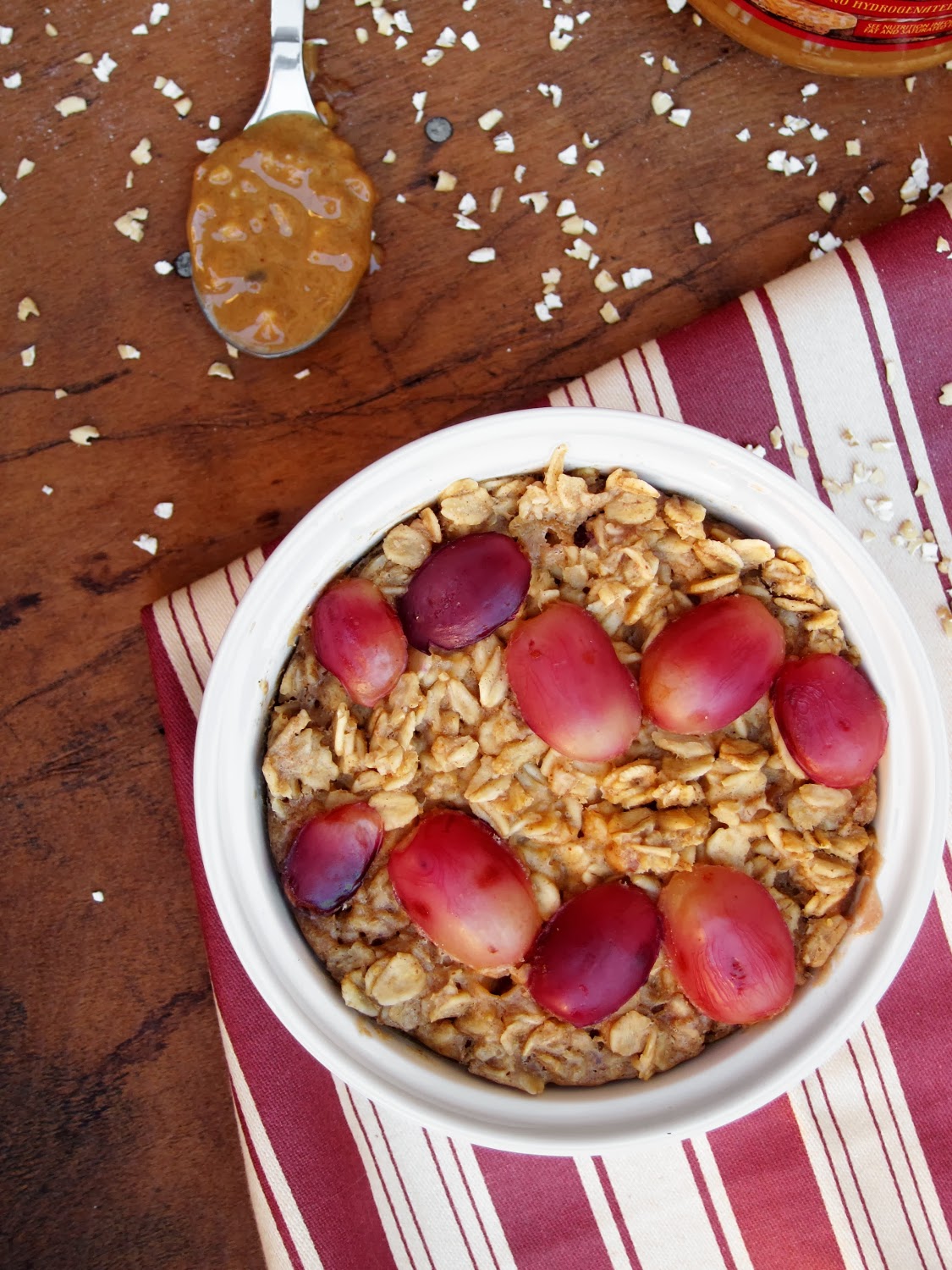 The Oatmeal Artist Peanut Butter and Grape Baked Oatmeal