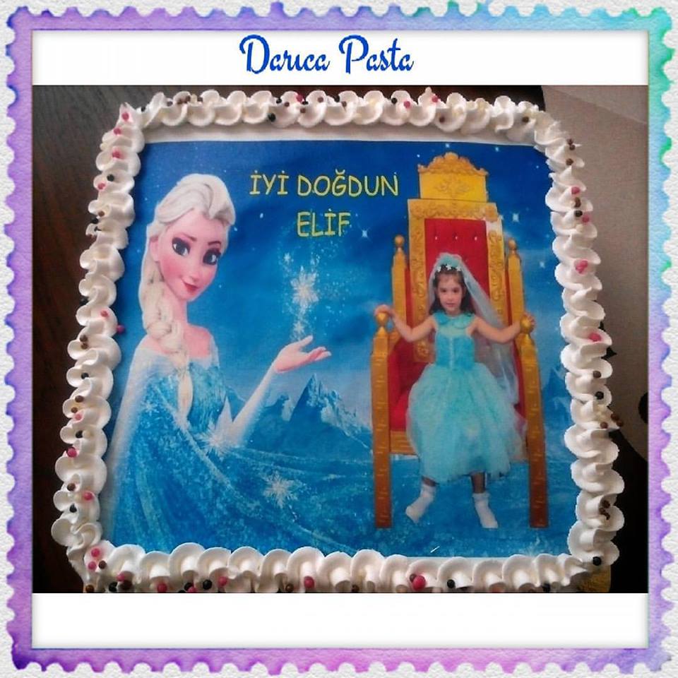 DARICA PASTA Elsa Resimli Kare Yaş Pasta
