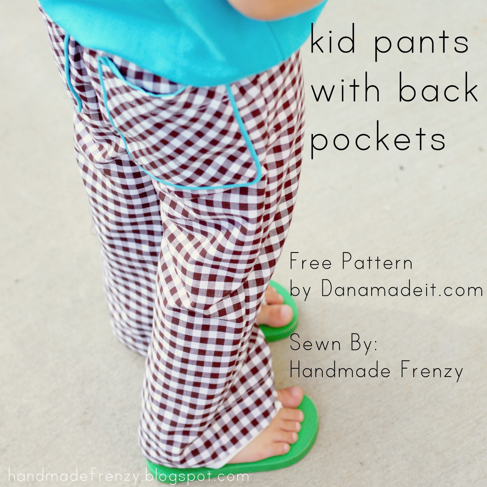 Kid Pants With Piped Pockets / Handmade Frenzy