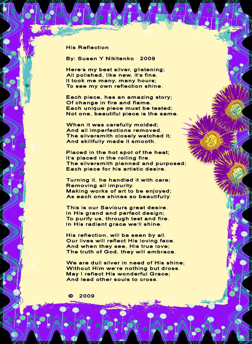 His reflection Writing poetry, I am awesome, Writing