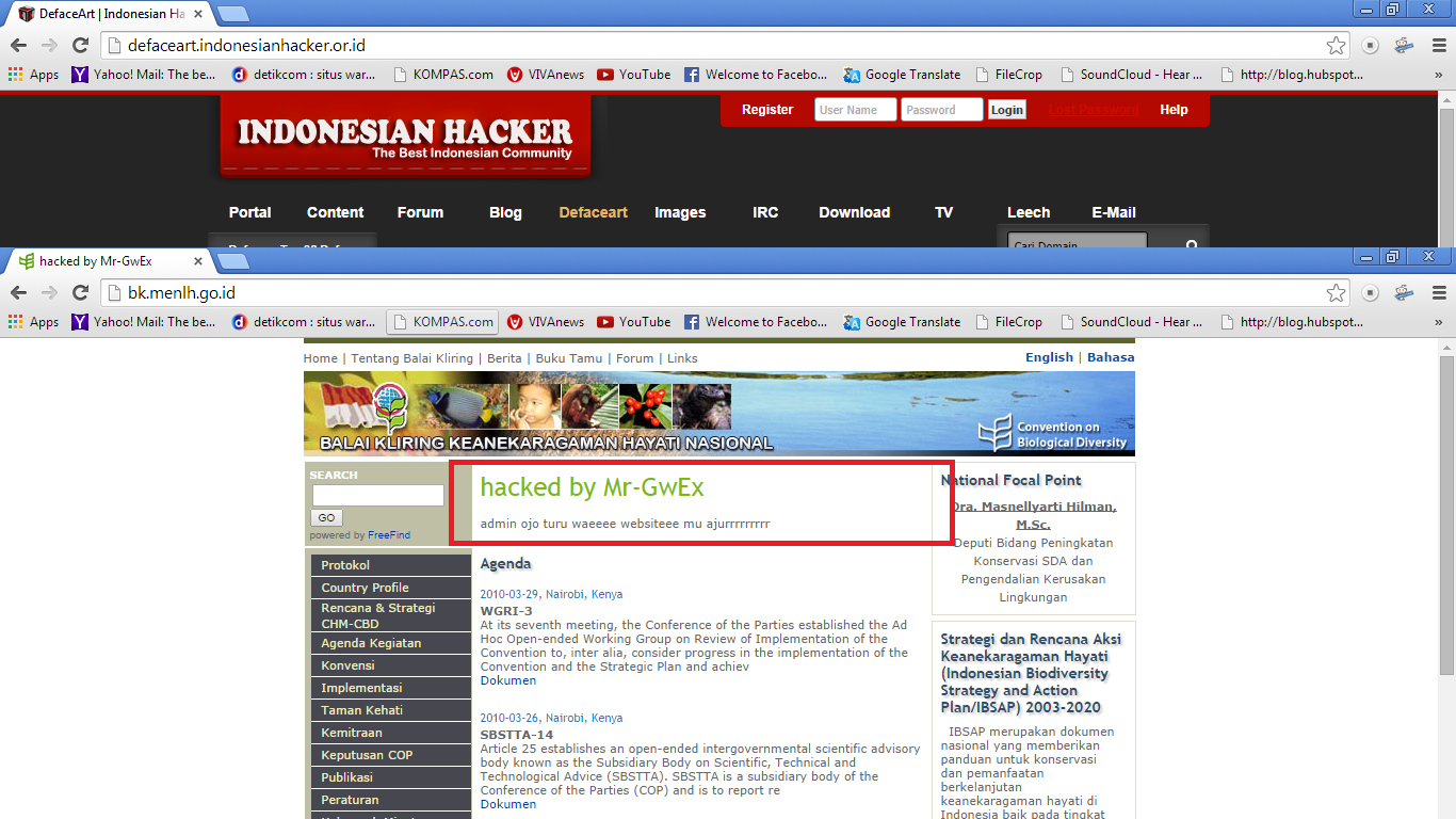 Web Kementrian lingkungan hidup di deface Web Kementrian lingkungan hidup di deface