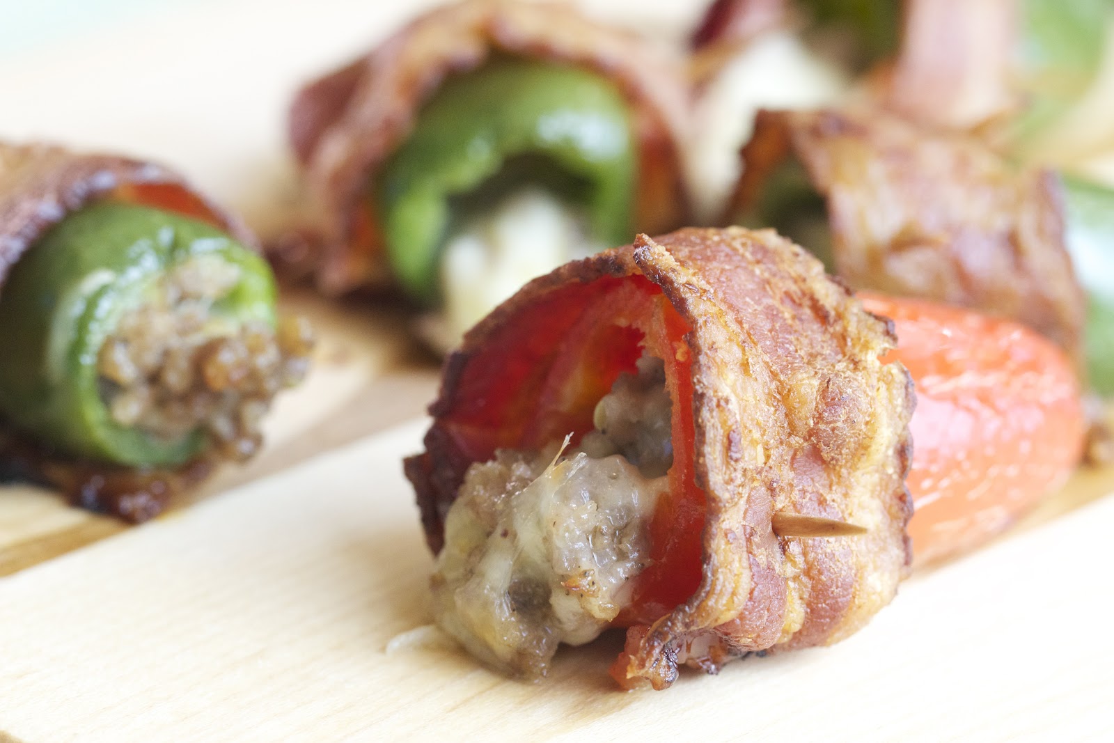 Thyme In Our Kitchen Bacon Wrapped, Sausage Stuffed Jalapeno Peppers