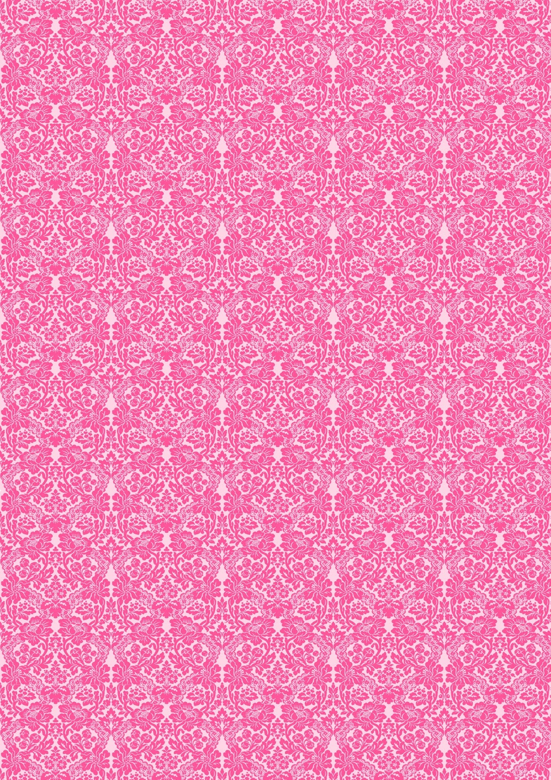 Free digital pink damask scrapbooking paper ausdruckbares