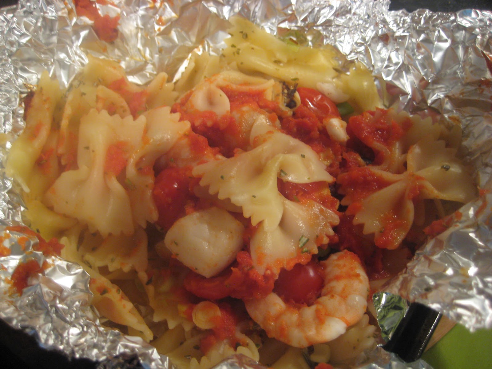 Lemon and Cheese Prawn Pasta Parcels