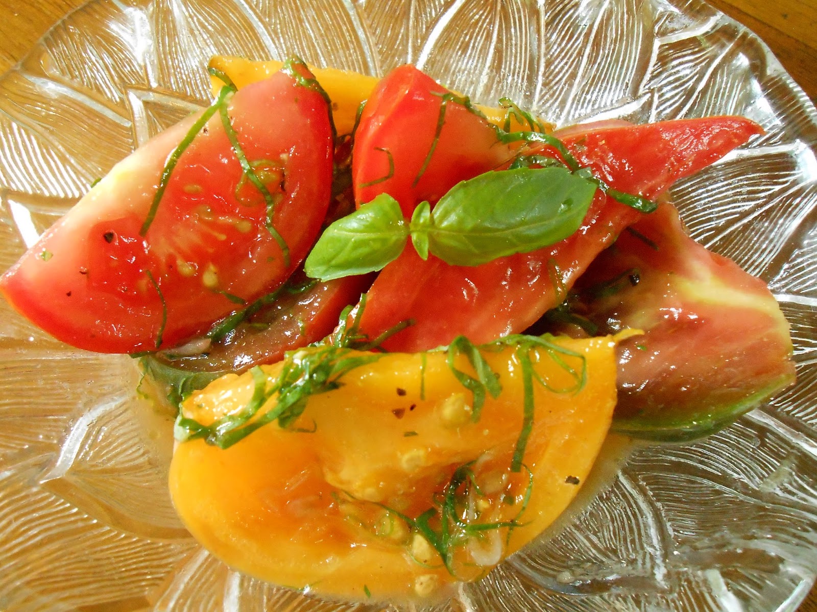 Bake and Baste Macerated Heirloom Tomato Salad