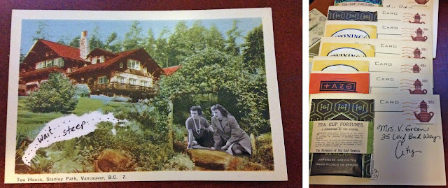Collage Mail Art from Teah House Postcard - ponyboypress.com