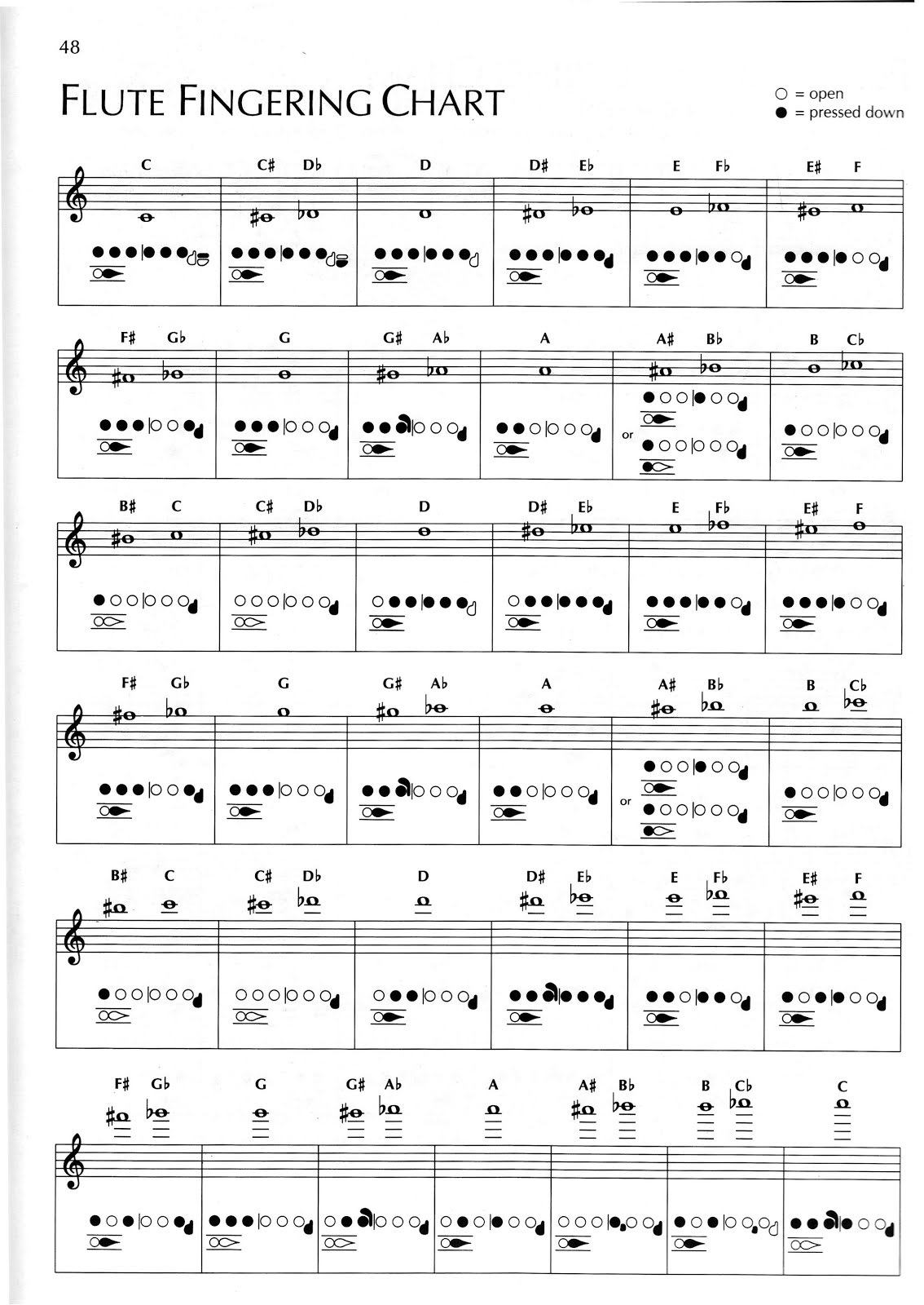 Modern Music For Flute Flute Fingering Chart