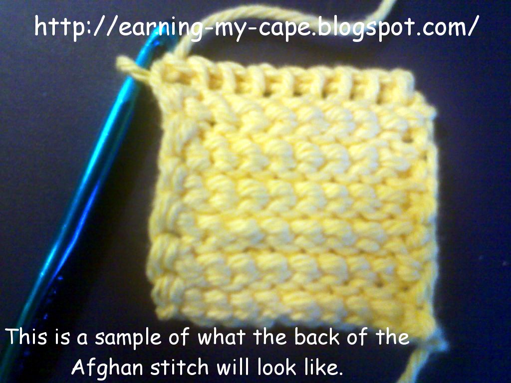 EarningMyCape Afghan/Tunisian Crochet Stitch PhotoTutorial