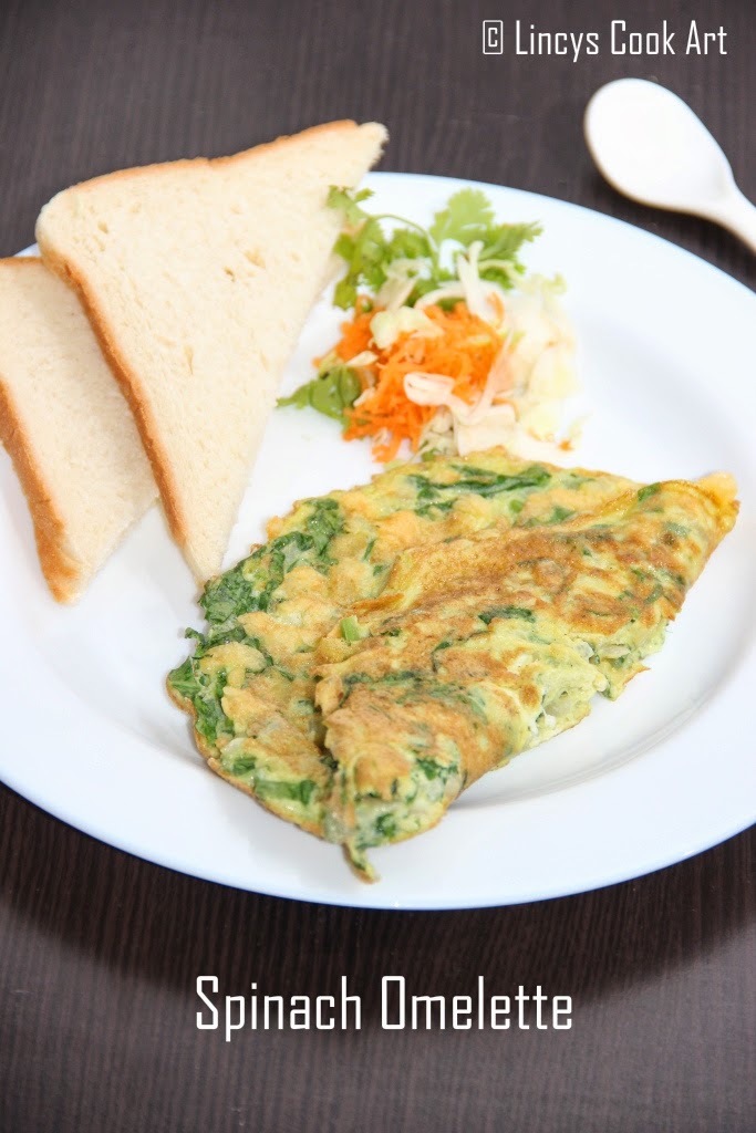 Spinach Omelet/ Spinach and Cheese Omelet Lincy's Cook Art