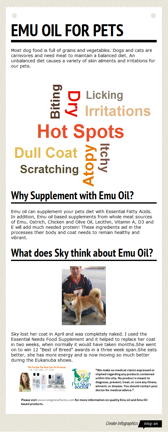 Emu Oil For You Pets Infographic