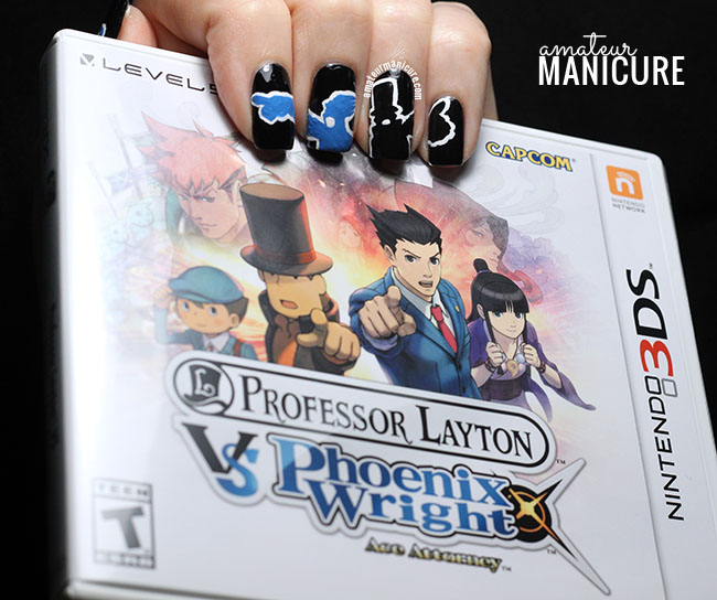 Amateur Manicure A Nail Art Blog Professor Layton vs. Phoenix Wright