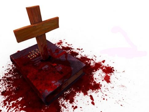 Pourquoi Prier et pour qui prie-t-on ? - Page 2 Bible-cross-stabbing-bible-bloody-evil-cruel+(1)%5B5%5D