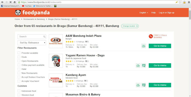 Daftar Restaurants di Foodpanda Daftar Restaurants di Foodpanda