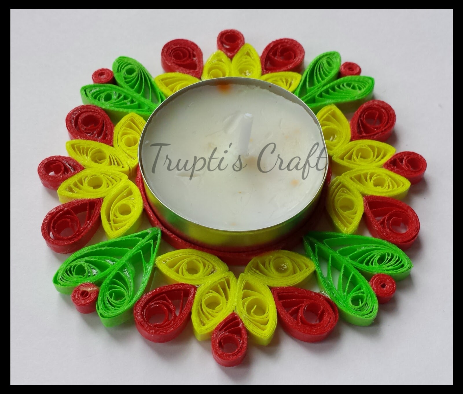 Trupti's Craft Paper Quilling Candle Holders