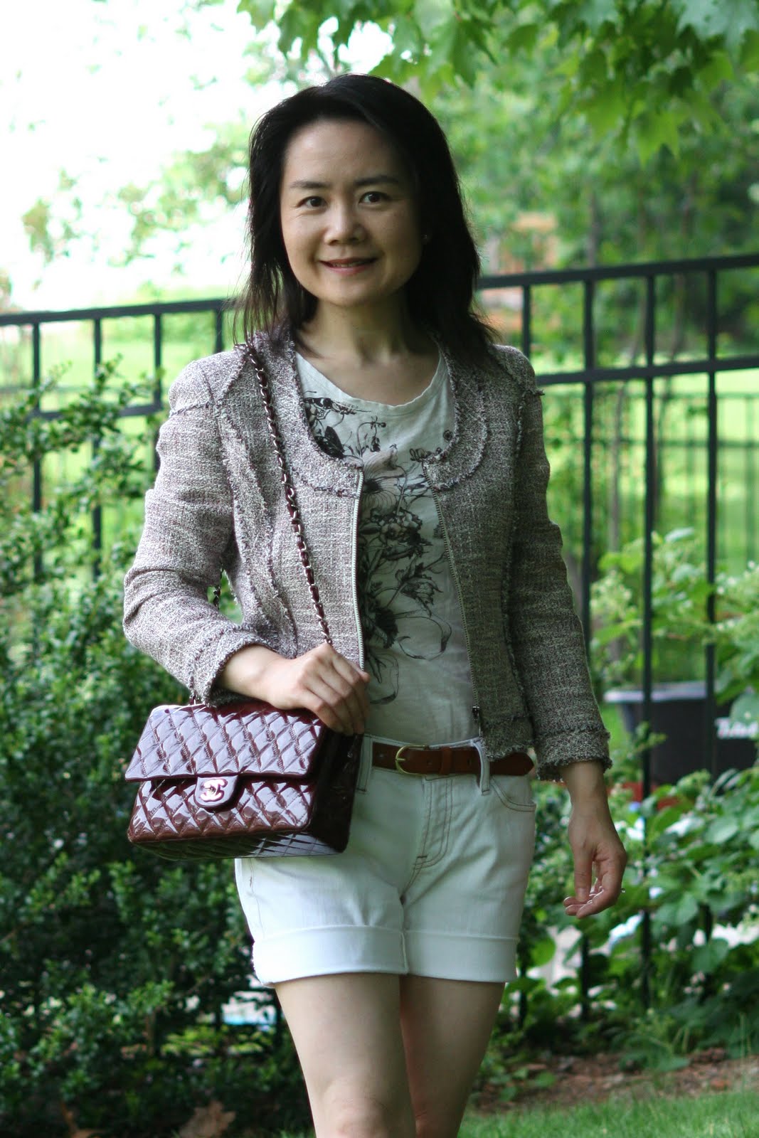 raw edge tweed jacket