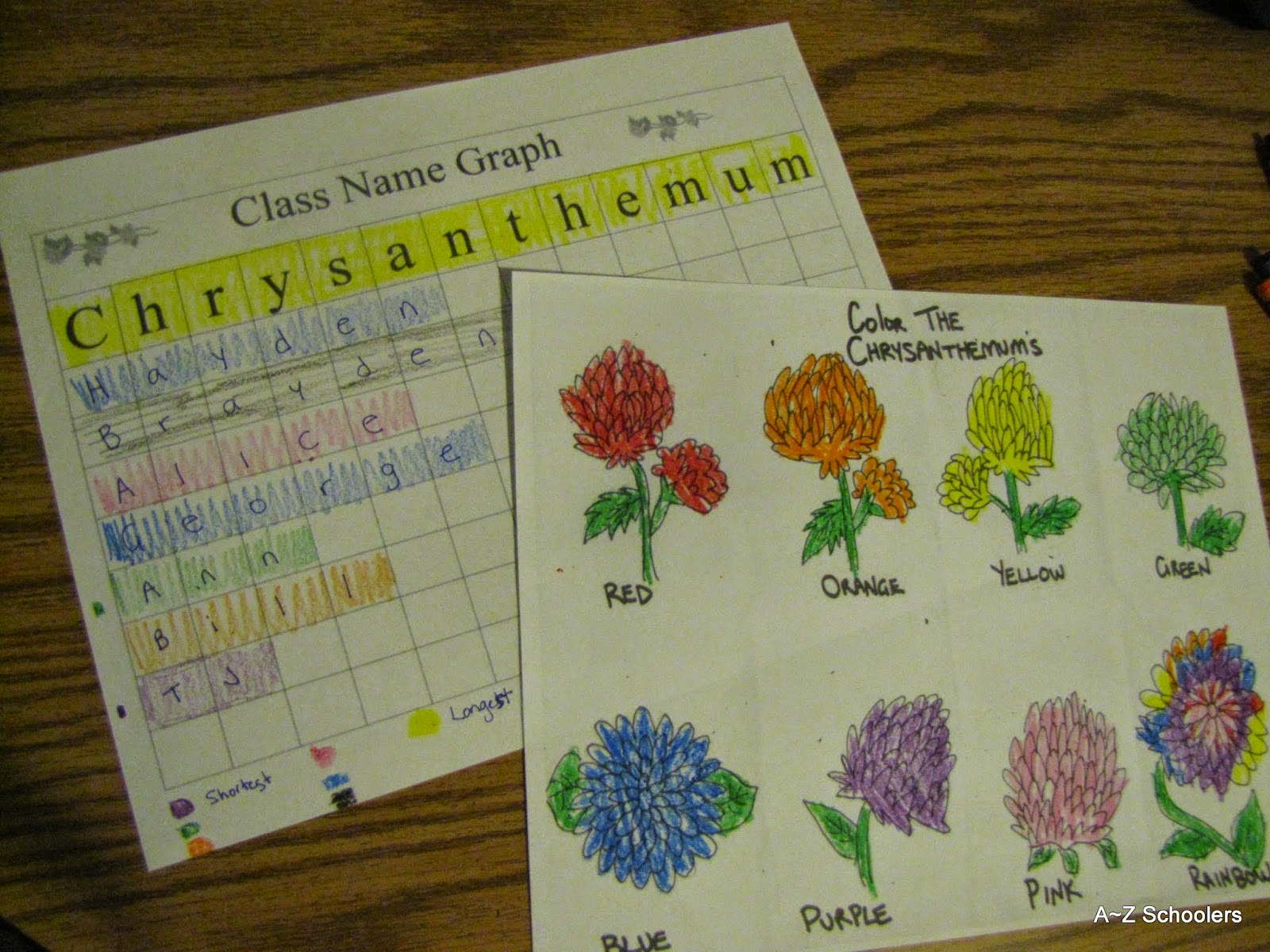 A Z Schoolers Adventures with books Chrysanthemum