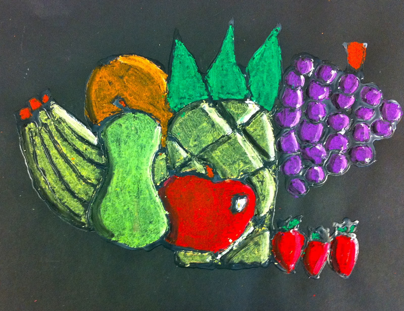 Expression of Imagination "Glue & Pastel Harvest" by Sixth Grade