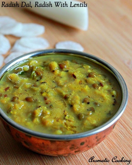 Aromatic Cooking Radish Dal, Radish And Lentils
