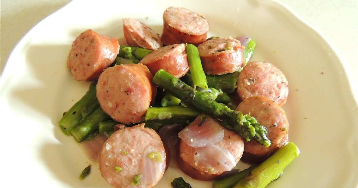 The Michalek Kitchen Wild Rice Brats and Asparagus