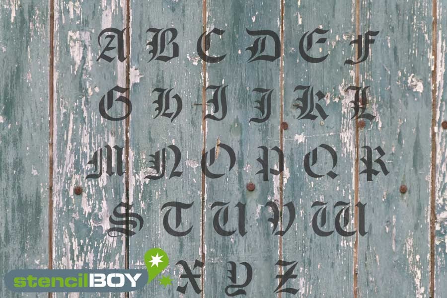 stencilBOY.de: Buchstabenschablone altdeutsche Schrift AD ab jetzt auch