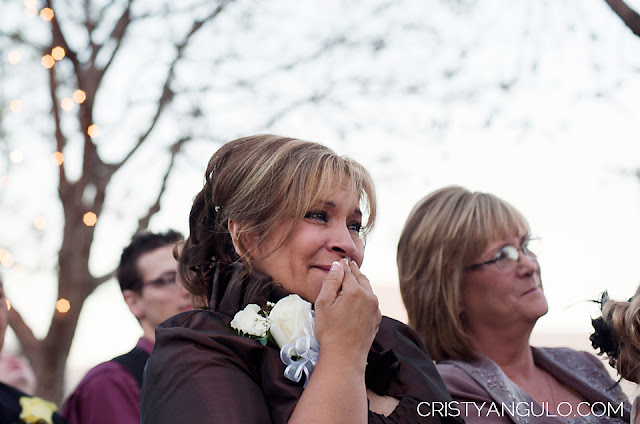 mother of bride crying at wedding; Copyright 2012 www.cristyangulo.com