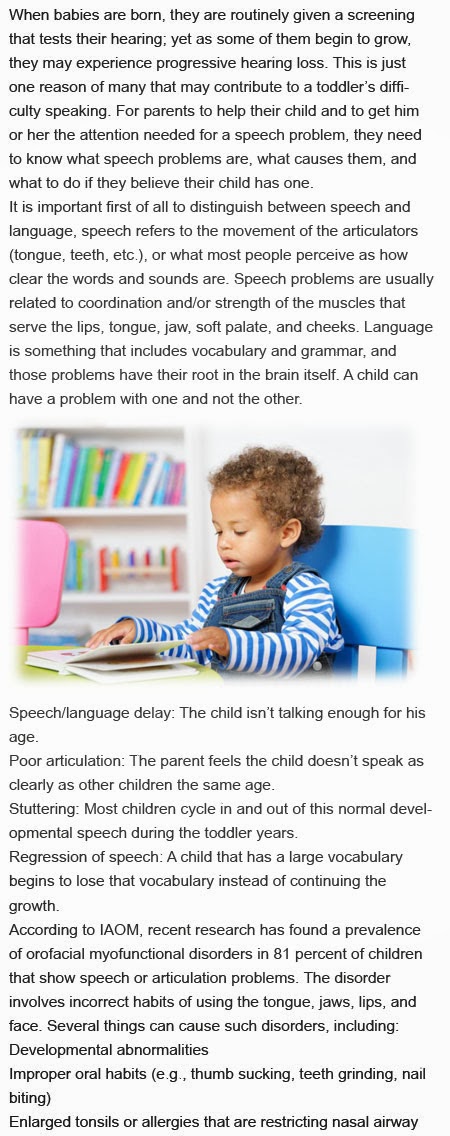 Speech problems in toddlers
