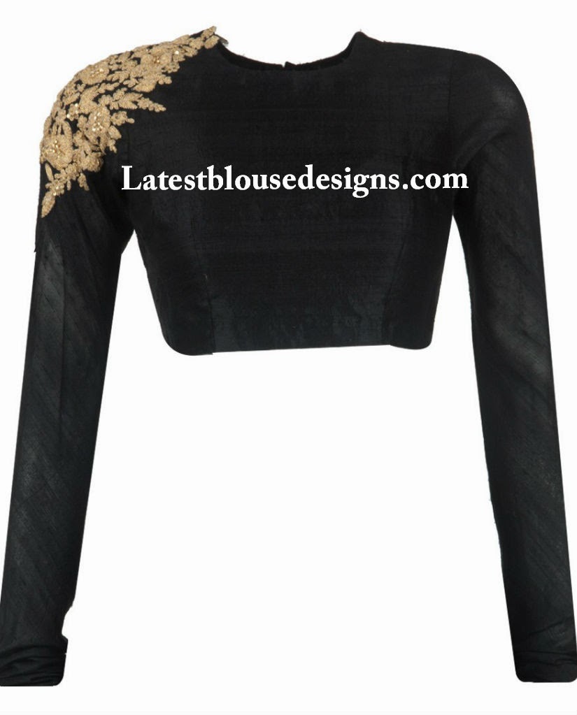 High Neck Full Sleeves Blouse | Latest Blouse Designs